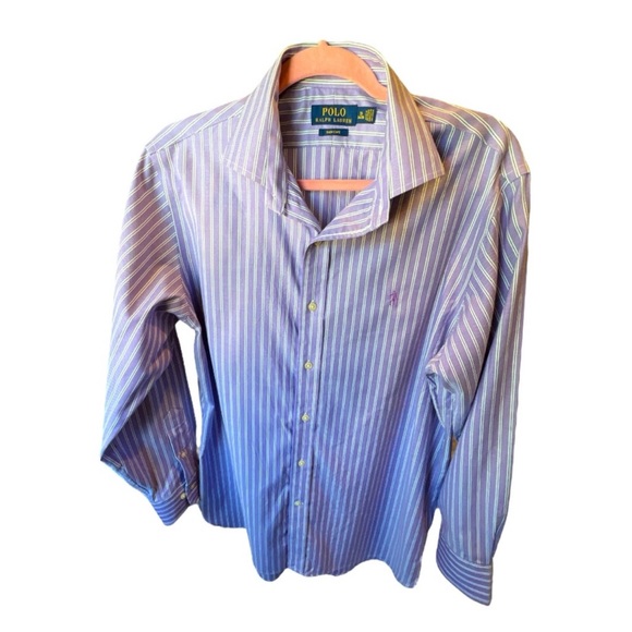 POLO RALPH LAUREN MENS DRESS SHIRT NECK SIZE‎ 16 SlEEVES 34/35 EASY CARE - Picture 1 of 11